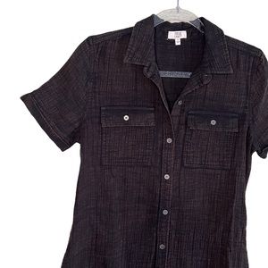 True Craft Button Down Shirt Dress